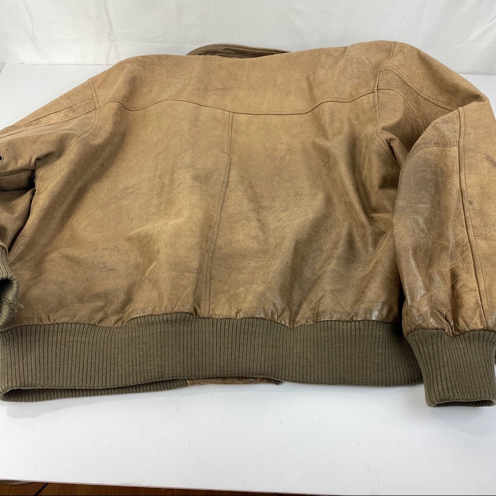 Vintage Leather Bomber Jacket Reed SZ 46 XL - Picture 3 of 8